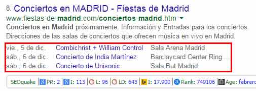RIch Snippets eventos